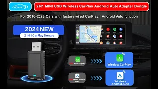 CarProKit 2-IN-1 Wireless CarPlay Android Auto Dongle USB Adapter Plug & Play