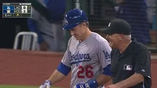 LAD@HOU: Utley awarded double after challenge in 5th