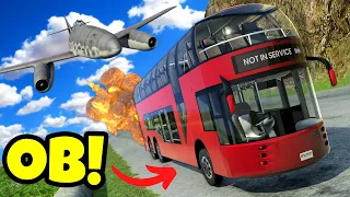 Testing BUSES vs PLANES on a DANGEROUS MOUNTAIN in BeamNG Drive Mods!