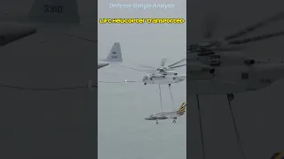 Marine CH-53K lifts an F-35C while refueling from a KC-130..#shortvideo