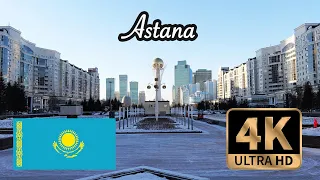 【4K Drive in Kazakhstan】Astana in winter, the world of -30°C