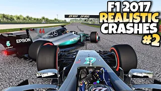 F1 2017 REALISTIC CRASHES #2