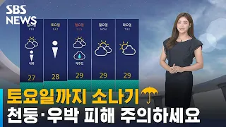 [날씨] 토요일까지 소나기 잦아요…천둥·우박 피해 주의 / SBS