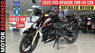 2023 TVS Apache RTR 200 4V E20 OBD2 Detailed Review | On Road price, Features & Updates.