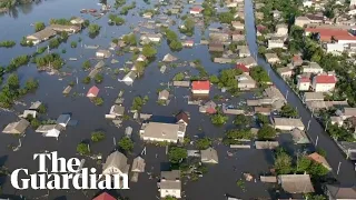 Drone footage shows extent of flooding in Ukraine's Kherson region