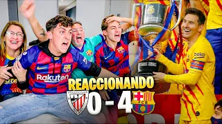 HINCHAS del BARÇA REACCIONAN a la FINAL ATHLETIC CLUB 0 - 4 BARÇA *nos volvemos LOCOS*