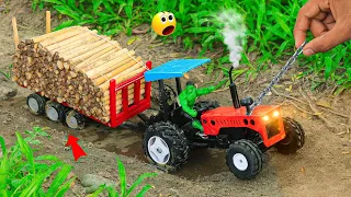 diy mini rc tractor full trolley dangerous stuck in with wood science project