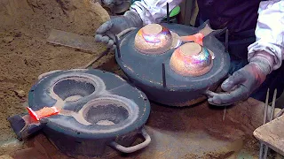 Amazing Process Of Making High Quality Bronze Bowls. Korean metal foundry