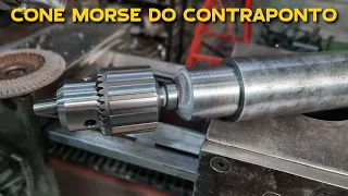Como Fazer um Torno Caseiro Parte 63 - Fabricação do Cone Morse do Contraponto