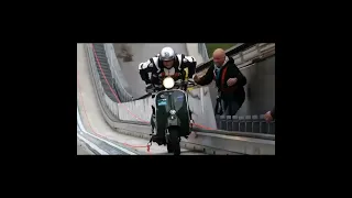 Scooter stuntman hill climbing with Vespa Guenter Schachermayr 🥶#shorts