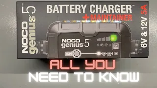 NOCO Genius 5 Battery Charger/Maintainer How to, Features, and Accessories