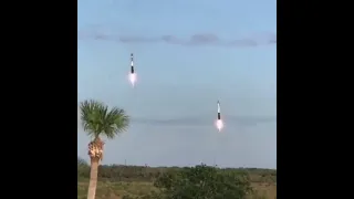 Двойная посадка ракет носителей Falcon 9