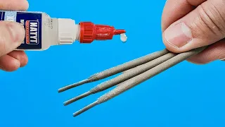 🔥🔥Works stronger than steel! Pour SUPER GLUE onto the WELDING ELECTRODES