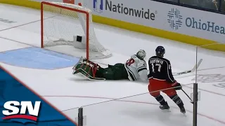 Marc-André Fleury Changes His Mind Halfway To The Bench, Makes Diving Save To Spark Wild Goal