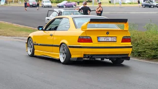 Tuner cars leaving a carshow | Customville 2023