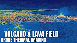 Thermal Cameral Drone Above The Volcano And Lava Field By Grindavik
