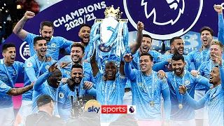 Manchester City lift the 2020/21 Premier League trophy! 🏆