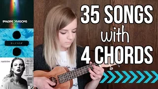 4 basic chords, 35 songs on ukulele