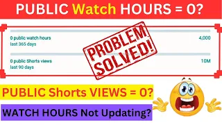 Public Watch Hours showing 0 on Youtube Monetization page | Problem Solved