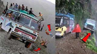 Top 10 compilation Insane Bus VS Dangerous Roads  Amazing Bus Driving Skills