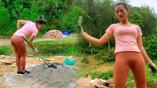 how to build a hut on a fish pond completed within 3 days - Wild life building a farm alone