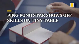 Chinese table tennis social media star shows off skills on tiny table