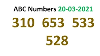 Kerala Lottery Guessing | ABC NUMBERS | Kerala Jackpot Guessing 20 03 2021
