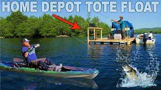 Kayak Fish-Off & Cooking On The Home Depot Tote Float - Day 4 of 7 Day WaterWorld Survival Challenge