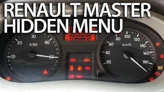 How to enter hidden menu in Renault Master (service test mode)