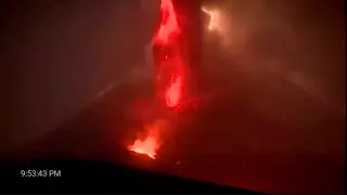 Lightning on the mountain -Cumbre Vieja volcano eruption