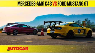 DRAG RACE: Mercedes-AMG C43 vs Ford Mustang - Turbo vs Naturally Aspirated | Autocar India