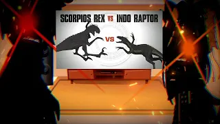 Dinosaur's React To Indoraptor Vs Scorpios Rex by @GojiCenter