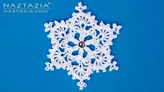 HOW to CROCHET SNOWFLAKE ORNAMENT - DIY Tutorial Lace Thread Winter Christmas Holiday Tree
