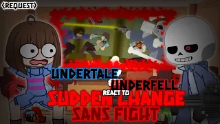 UNDERTALE & UNDERFELL REACT TO SUDDEN CHANGE SANS FIGHT (REQUEST)