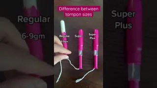 The difference between tampon sizes! Always pick lowest absorbency for your needs! #shorts