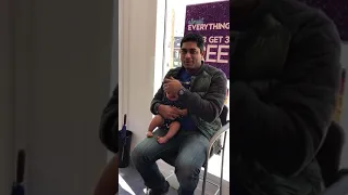 emotional father on daughter's ear piercing