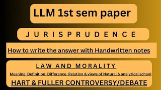 Law & Morality its meaning, defn,difference & relation with HART & FULLER Debate #jurisprudence #law