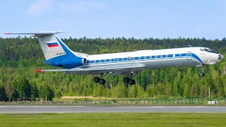 Посадка Ту-134АК ВВС России, Аэропорт Минск .Russian AirForce Tupolev Tu-134 landing Minsk Airport .