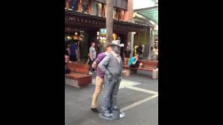 Street performer hits guy Gold Coast