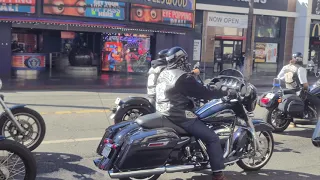 Mongols motorcycle club riding in Hollywood