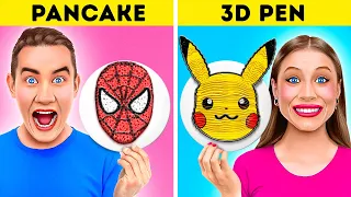 Fantastic 3d Pen vs Pancake Art Challenge by BamBamBoom