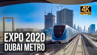 [4K] Riding Dubai Metro Going to Expo 2020 | Dubai Metro Train Station to Expo 2020 Main Entrance