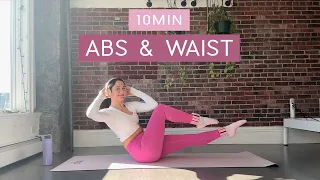 10MIN Abs & Waist Pilates // toned abs + snatched waist // no equipment or repeats