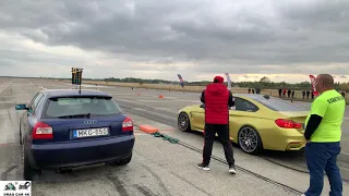 BMW M4 vs Audi A3 1.8T drag race 1/4 mile 🚦🚗 - 4K