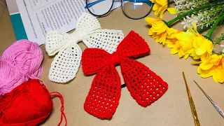 Diy how to crochet easy  Bow |Simple  pattern for beginner crochet | Bow crochet tutorial