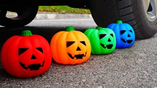 EXPERIMENT: CAR VS HALLOWEEN EDITION | Crushing Crunchy Stuff