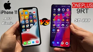 iPhone 11 vs OnePlus 9RT Speed Test🔥| SURPRISING! | A13 Bionic vs Snapdragon 888 (HINDI)