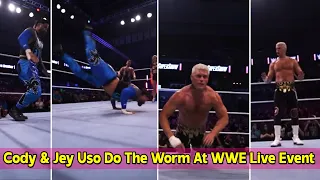 Cody Rhodes and Jey Uso Do The Worm At WWE Live Event