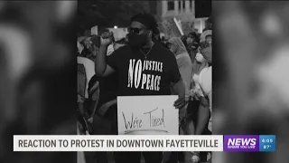 Police support peaceful protesters at Fayetteville Square