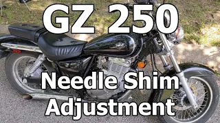 Suzuki GZ 250 Carburetor Needle Shim Adjustment & General Disassembly (Straight Pipe)